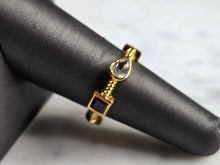 Load image into Gallery viewer, Womens Sterling Silver Gold Tone Modernist Multi Stone Ring 4.0g E826