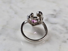 Load image into Gallery viewer, Womens Vintage Estate Sterling Silver Mother Child Heart Ring 3.9g E829