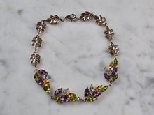 Load image into Gallery viewer, Womens Sterling Silver Multi Stone Anklet Bracelet, 9.2g E833