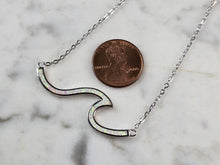 Load image into Gallery viewer, Womens Sterling Silver Opal Tsunami Wave Pendant Necklace 4.0g E836