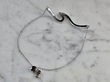 Load image into Gallery viewer, Womens Sterling Silver Blue Opal Tsunami Wave Adjustable Bracelet 8.4g E840