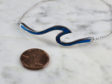 Load image into Gallery viewer, Womens Sterling Silver Blue Opal Tsunami Wave Adjustable Bracelet 8.4g E840