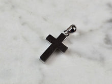 Load image into Gallery viewer, Womens Sterling Silver Blue Opal Religious Cross Pendant 1.8g E844