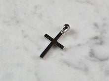 Load image into Gallery viewer, Womens Sterling Silver Blue Opal Religious Cross Pendant 1.7g E845