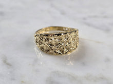 Load image into Gallery viewer, Womens 10K Yellow Gold Modernist Filigree Ring 1.4g E847