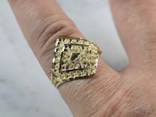 Load image into Gallery viewer, Womens 10K Yellow Gold Modernist Filigree Ring 1.6g E851