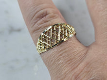 Load image into Gallery viewer, Womens 10K Yellow Gold Modernist Filigree Ring 1.2g E856