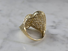 Load image into Gallery viewer, Womens 10K Yellow Gold Modernist Filigree Ring 2.7g E857