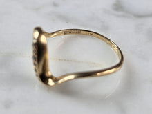 Load image into Gallery viewer, Womens Vintage 14K Yellow Gold Diamond Modernist Stylecrest Ring 1.8g E867