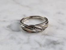 Load image into Gallery viewer, Mens Vintage Estate 10k White Gold Diamond Ring 4.2g E872