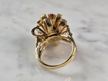 Load image into Gallery viewer, Womens Vintage Estate 14K Gold Ruby Diamond Cocktail Ring 13.0g E874