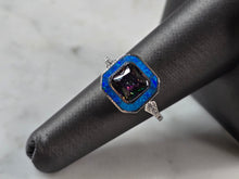 Load image into Gallery viewer, Womens Sterling Silver Modernist Blue Opal Mystic Topaz Ring 3.9g E877