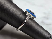 Load image into Gallery viewer, Womens Sterling Silver Modernist Blue Opal Mystic Topaz Ring 3.9g E877