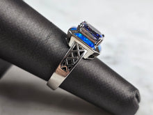 Load image into Gallery viewer, Womens Sterling Silver Modernist Blue Opal Mystic Topaz Ring 6.3g E879