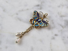 Load image into Gallery viewer, Womens Vintage Estate Asian Cloisonne Enamel Butterfly Pendant, 3.1g E882