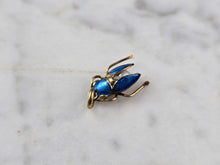 Load image into Gallery viewer, Womens Vintage Estate Cloisonne Enamel Scarab Beetle Charm Pendant, 0.9g E883