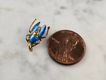 Load image into Gallery viewer, Womens Vintage Estate Cloisonne Enamel Scarab Beetle Charm Pendant, 0.9g E883