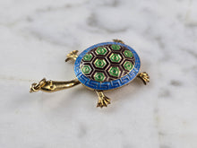 Load image into Gallery viewer, Womens Vintage Estate Asian Cloisonne Enamel Turtle Charm Pendant, 2.8g E884