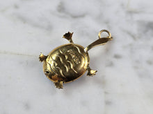 Load image into Gallery viewer, Womens Vintage Estate Asian Cloisonne Enamel Turtle Charm Pendant, 2.8g E884