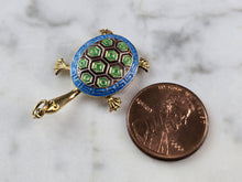 Load image into Gallery viewer, Womens Vintage Estate Asian Cloisonne Enamel Turtle Charm Pendant, 2.8g E884