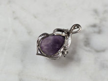 Load image into Gallery viewer, Womens Estate Sterling Silver Modernist Amethyst Pendant 3.4g E888