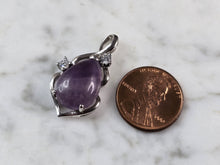 Load image into Gallery viewer, Womens Estate Sterling Silver Modernist Amethyst Pendant 3.4g E888