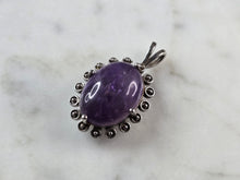 Load image into Gallery viewer, Womens Estate Sterling Silver Modernist Amethyst Pendant 4.0g E889