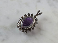 Load image into Gallery viewer, Womens Estate Sterling Silver Modernist Amethyst Pendant 4.0g E889