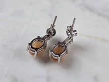 Load image into Gallery viewer, Womens Vintage Estate Sterling Silver Calcite Cabochon Earrings 2.3g E891