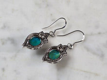 Load image into Gallery viewer, Womens Vintage Estate Sterling Silver Turquoise Earrings 4.5g E892
