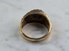 Load image into Gallery viewer, Mens Vintage Estate 10K Gold Cats Eye Diamond Ring 6.7g E933