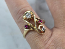 Load image into Gallery viewer, Womens Vintage Estate 14k Yellow Gold Amethyst &amp; Diamond Ring 4.6g #E949