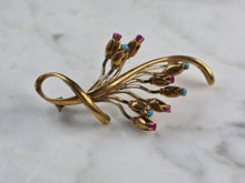Load image into Gallery viewer, Womens Vintage Estate 14K Yellow Gold Flower Brooch 9.7g E957