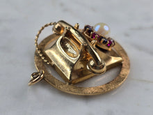 Load image into Gallery viewer, Womens Vintage Estate 14K Yellow Gold Telephone Pendant 12.2g E962