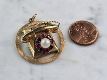 Load image into Gallery viewer, Womens Vintage Estate 14K Yellow Gold Telephone Pendant 12.2g E962