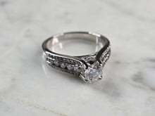 Load image into Gallery viewer, Exquisite Womens 14K White Gold Diamond Engagement Ring 4.9g E975