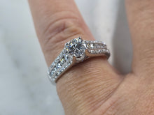 Load image into Gallery viewer, Exquisite Womens 14K White Gold Diamond Engagement Ring 4.9g E975