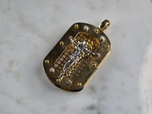 Load image into Gallery viewer, Beautiful 14K Yellow &amp; White Gold Religious Cross Jesus Pendant, 6.6g E993