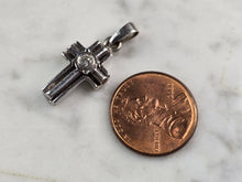 Load image into Gallery viewer, Womens Vintage Estate 14k White Gold Diamond Cross Pendant 4.2g E994