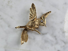 Load image into Gallery viewer, Womens Vintage Estate 14K Gold Diamond Bird Brooch 7.1g E999