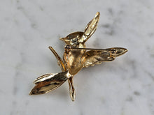 Load image into Gallery viewer, Womens Vintage Estate 14K Gold Diamond Bird Brooch 7.1g E999