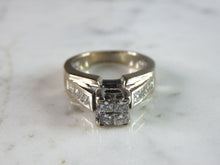 Load image into Gallery viewer, Womens Vintage Estate 14k White Gold Diamond Engagement Ring 7.2g E1009