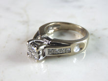 Load image into Gallery viewer, Womens Vintage Estate 14k White Gold Diamond Engagement Ring 7.2g E1009