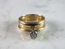 Load image into Gallery viewer, Womens Vintage Estate 14k Yellow Gold Diamond Engagement Ring 3.6g E1013
