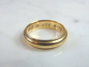 VINTAGE ESTATE 14K GOLD WEDDING BAND RING 6.0g  E1031
