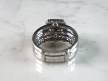 Load image into Gallery viewer, Womens Vintage Estate 14K White Gold Diamond Wedding Ring Set 8.2g E1048