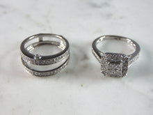 Load image into Gallery viewer, Womens Vintage Estate 14K White Gold Diamond Wedding Ring Set 8.2g E1048