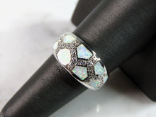 Load image into Gallery viewer, Womens Estate Sterling Silver Modernist Opal Ring 5.2g E1054