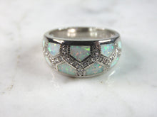 Load image into Gallery viewer, Womens Estate Sterling Silver Modernist Opal Ring 5.2g E1054