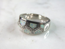 Load image into Gallery viewer, Womens Estate Sterling Silver Modernist Opal Ring 5.2g E1054